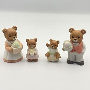 Vintage 1980s HOMCO 1430 Easter Bear Family Figurines Set of 4 – Ceramic